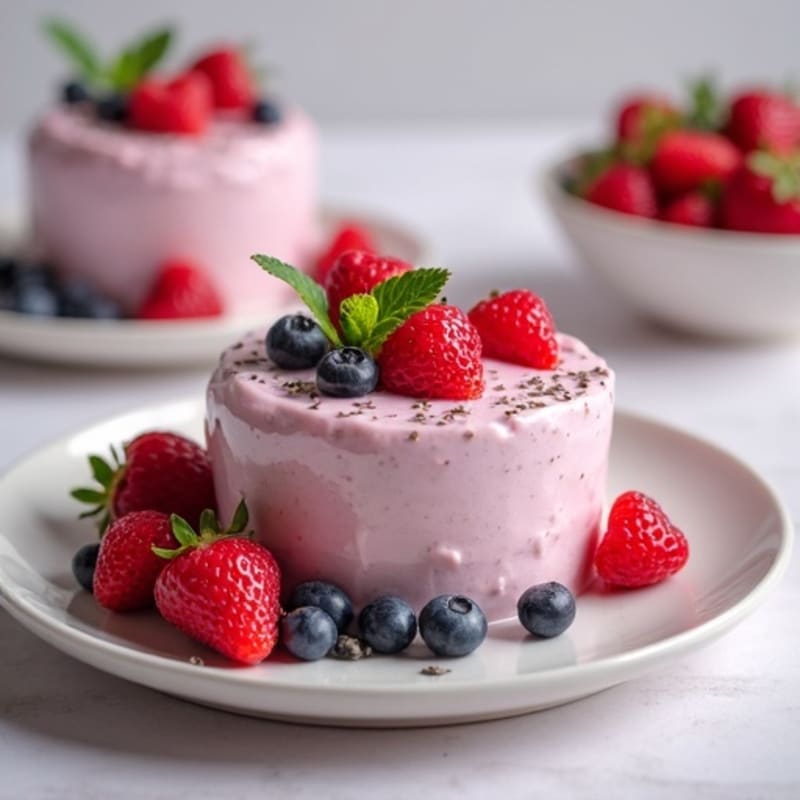 Silky Greek Yogurt Protein Mousse with Berries