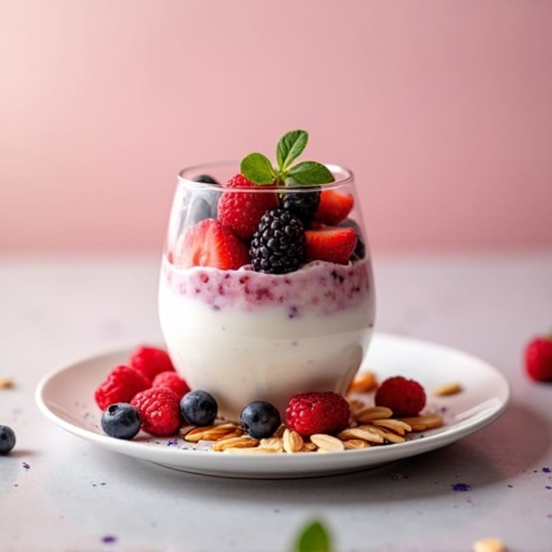 Greek Yogurt Protein Parfait with Mixed Berries