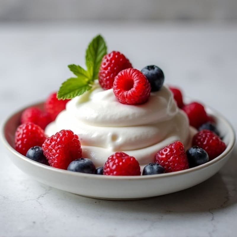 Greek Yogurt Protein Mousse with Mixed Berries