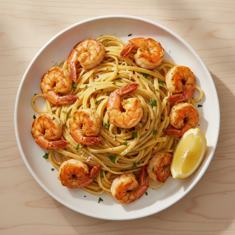 Garlic Butter Shrimp Scampi with Linguine