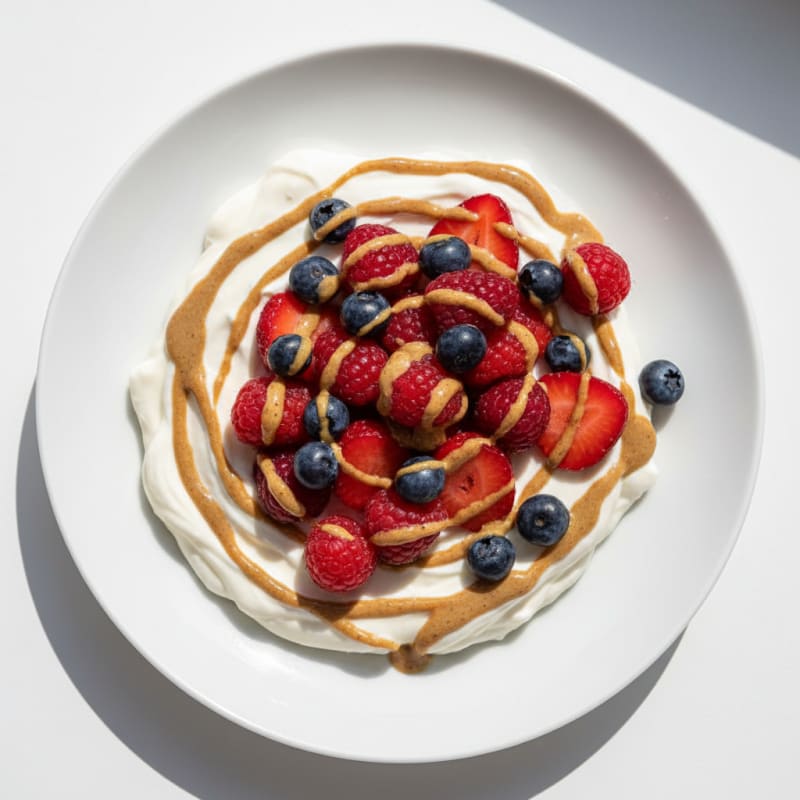 Silky Greek Yogurt Protein Pudding with Mixed Berries