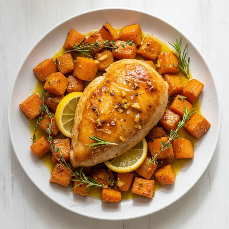 Lemon Herb Roasted Chicken with Root Vegetables