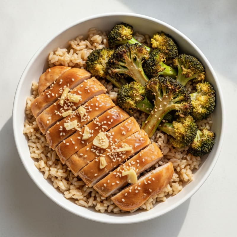 Chicken Teriyaki Bowl with Roasted Broccoli