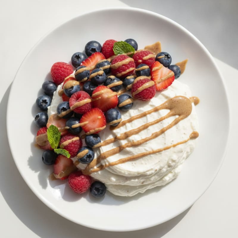 Silky Greek Yogurt Protein Mousse with Mixed Berries