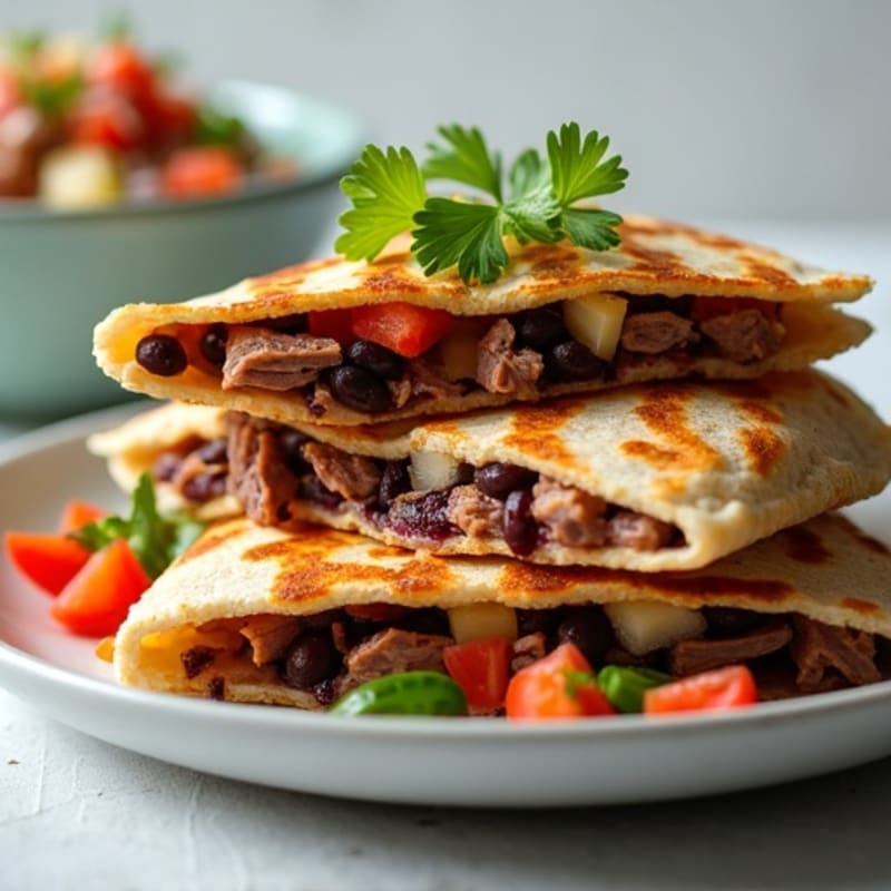 Crispy Lean Steak and Black Bean Quesadillas with Fresh Pico de Gallo
