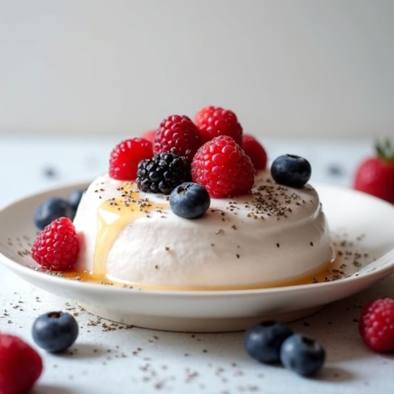 Greek Yogurt Protein Mousse with Mixed Berries