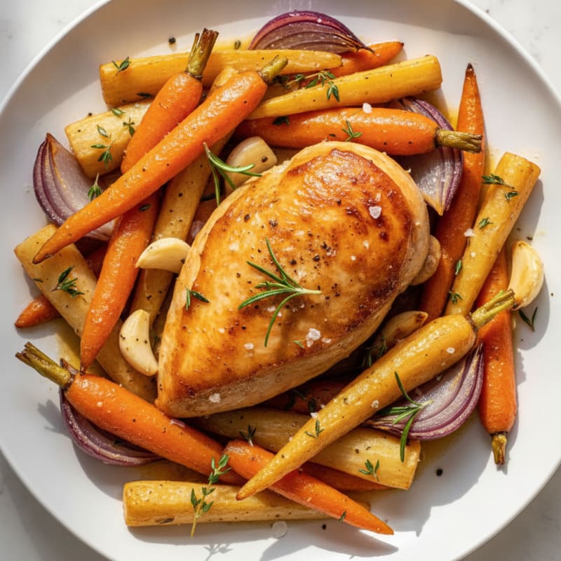 Savory Herb-Roasted Chicken with Root Vegetables