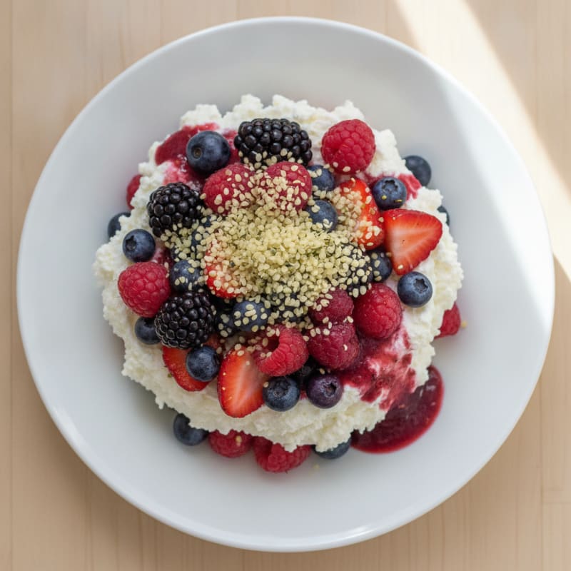Greek Yogurt Protein Parfait with Mixed Berries