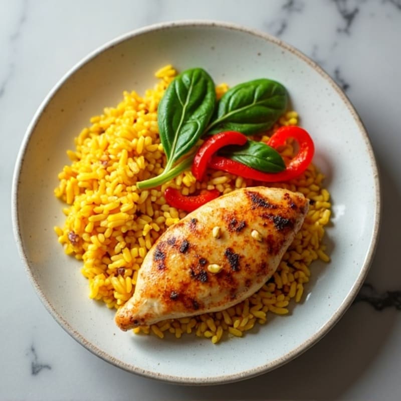 Saffron Chicken and Yellow Rice Skillet