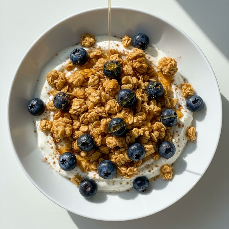 Blueberry Yogurt with Honey Granola