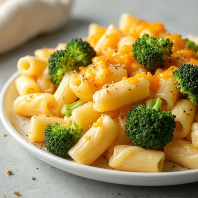 Creamy High-Protein Baked Mac and Cheese with Chicken and Broccoli
