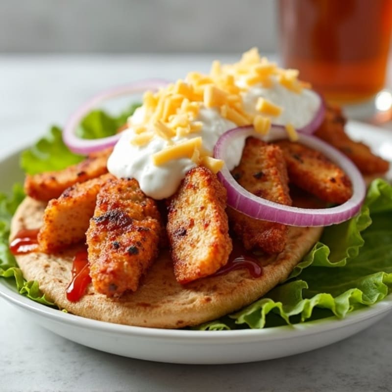 Crispy BBQ Ranch Chicken Whole Wheat Flatbread