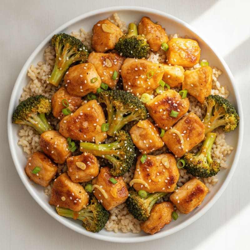 Orange Glazed Chicken and Broccoli