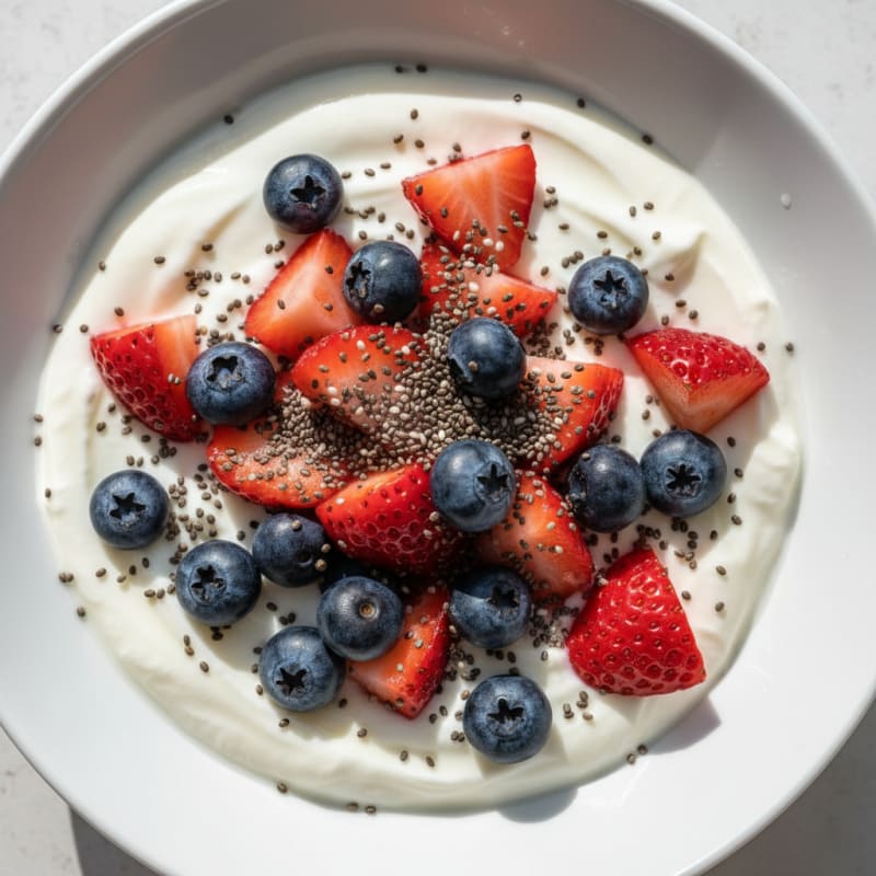 Creamy Greek Yogurt with Fresh Berries and Chia Seeds