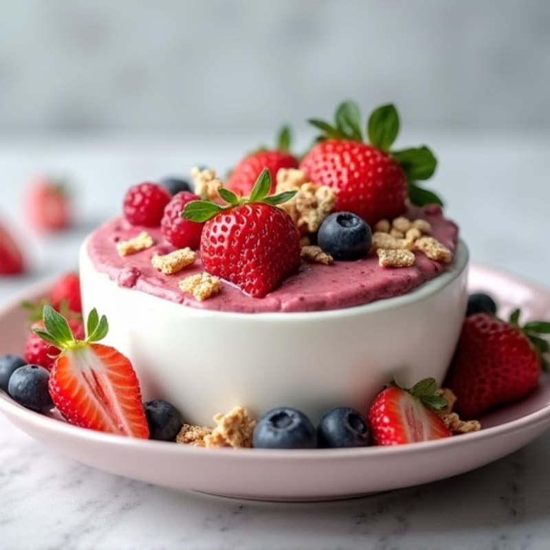 Creamy Greek Yogurt with Mixed Berries and Protein Crunch