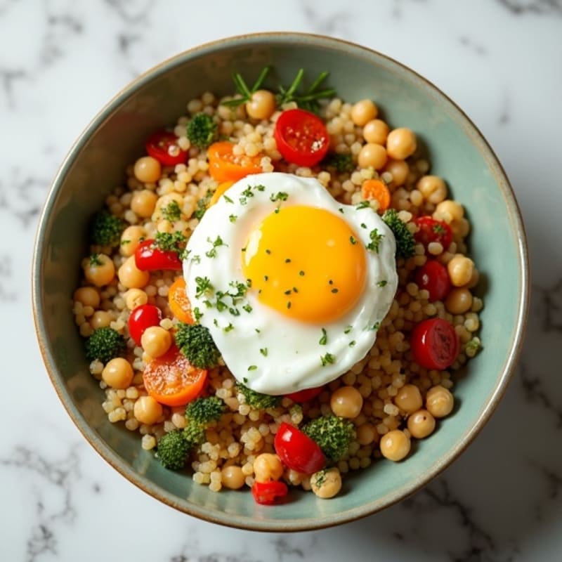 Herb-Roasted Vegetable Pearl Couscous with Chickpeas