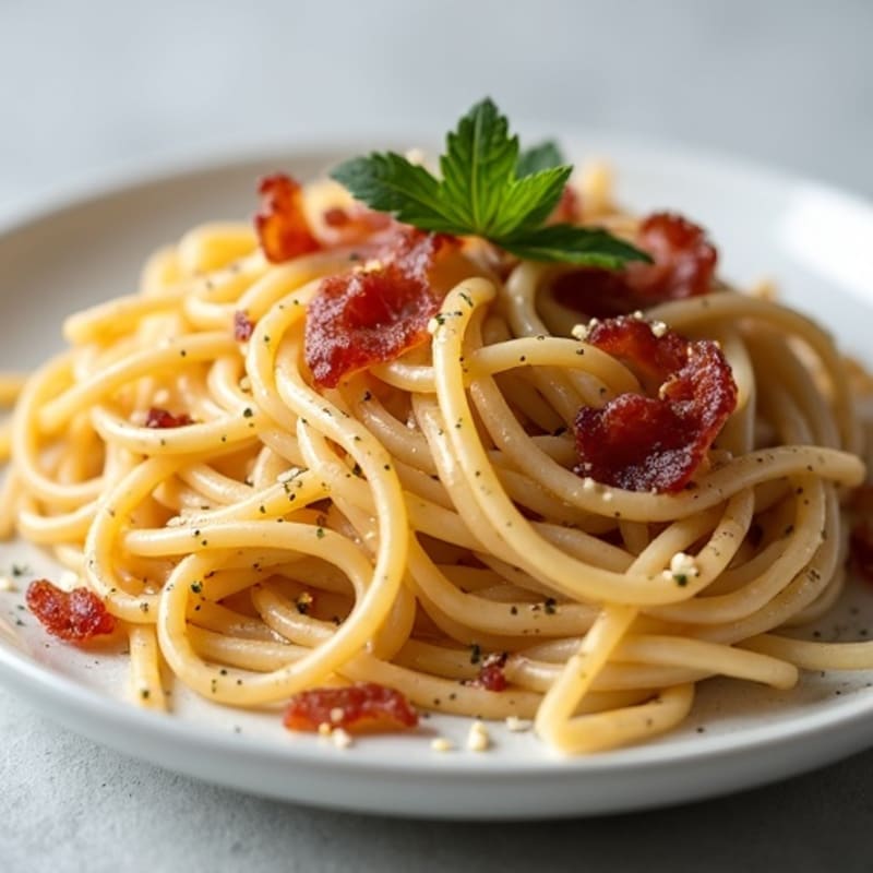 Creamy Whole Wheat Carbonara with Crispy Turkey Bacon