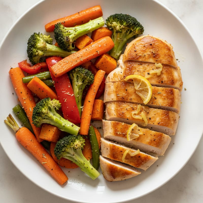 Pan-Seared Chicken with Roasted Vegetables