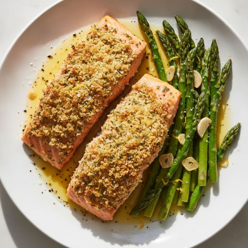 Lemon Herb Baked Salmon with Asparagus