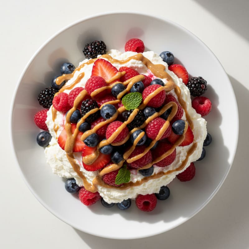 Greek Yogurt Protein Mousse with Mixed Berries
