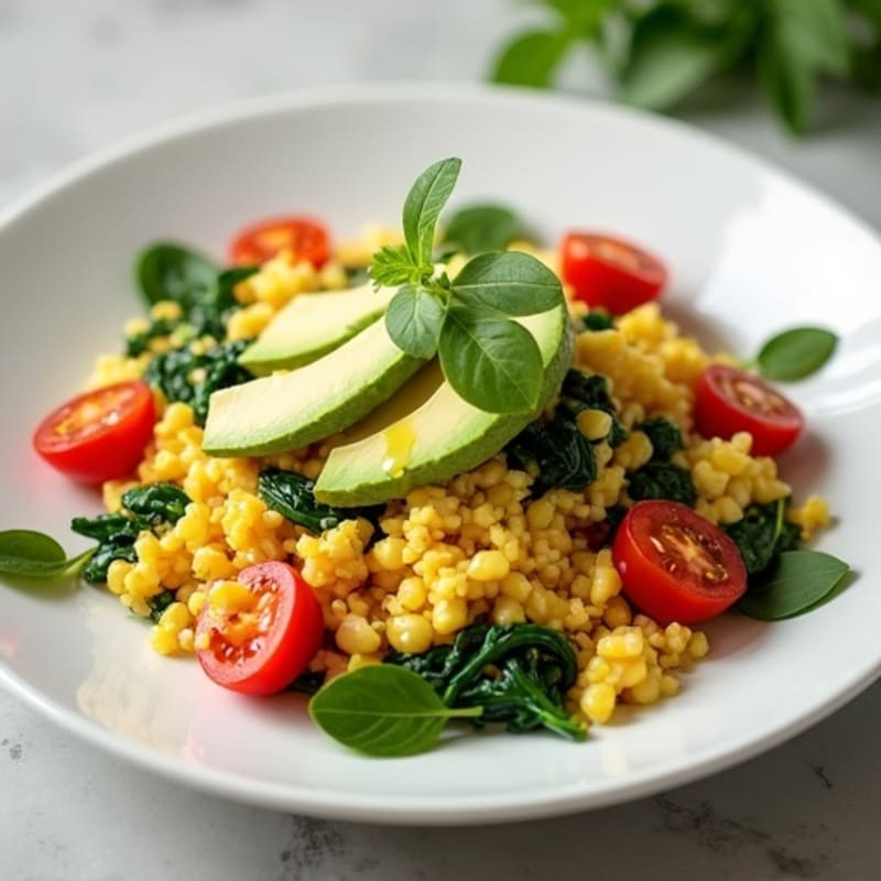 Egg White Veggie Scramble with Spinach and Tomatoes
