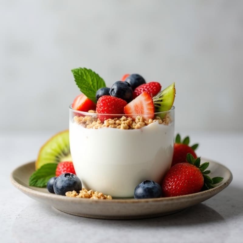 Silky Greek Yogurt Protein Mousse with Mixed Fruit