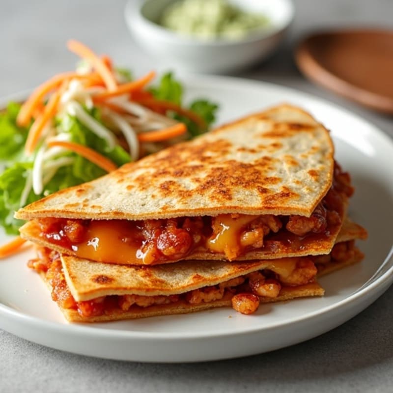 Crispy BBQ Chicken Quesadilla with Fresh Slaw