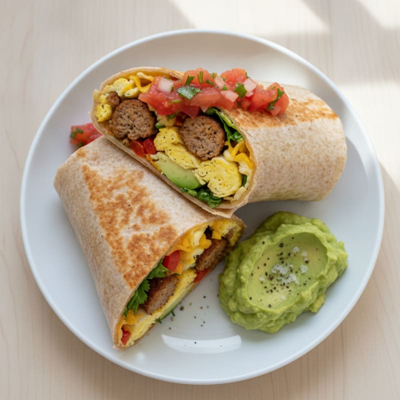 Sausage, Egg, and Cheese Breakfast Burrito