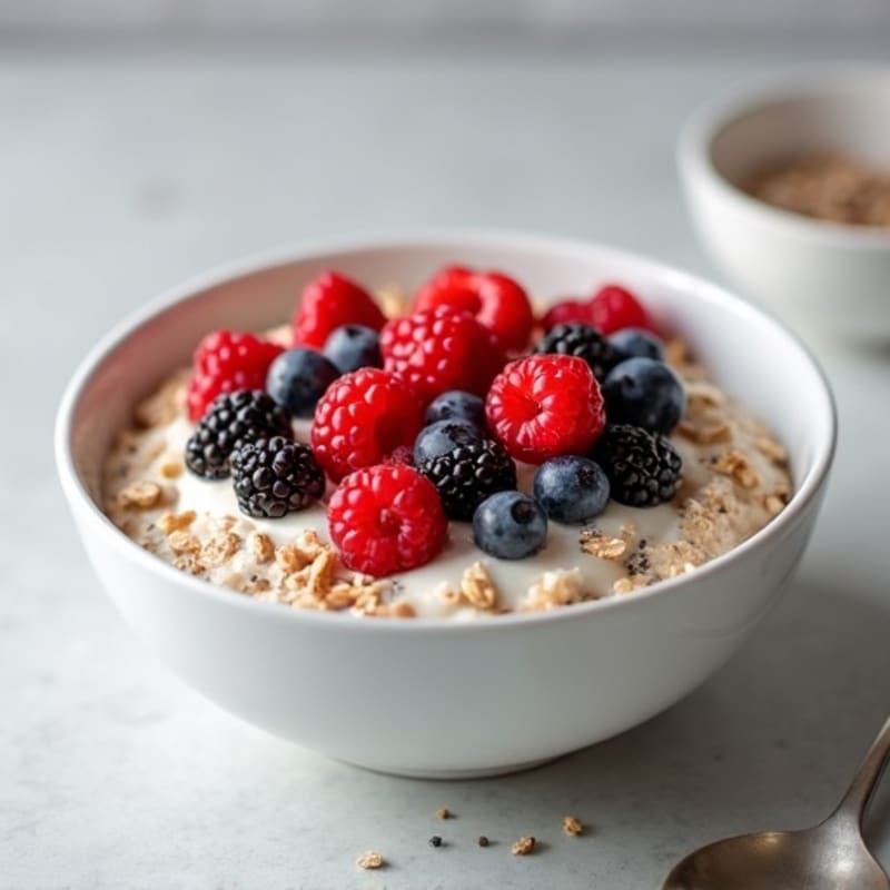 Vanilla-Berry Protein Overnight Oats
