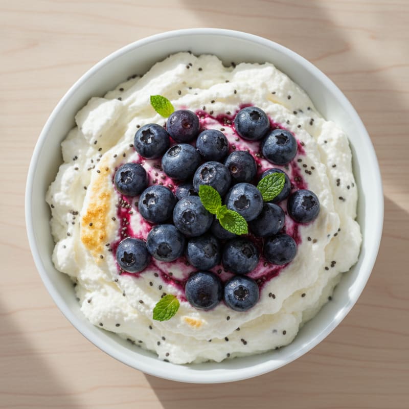 Greek Yogurt Protein Mousse with Fresh Berries