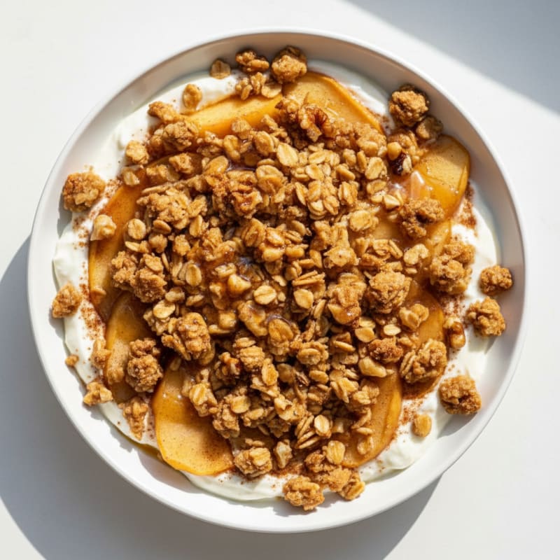 Baked Apple Greek Yogurt Crumble