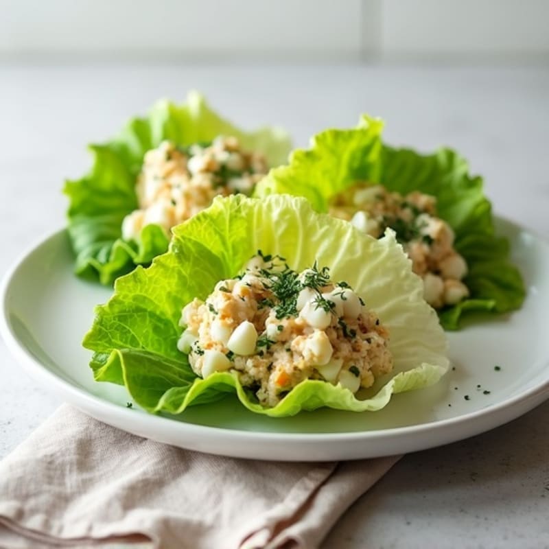 Creamy Herb Egg Salad Crispy Lettuce Wraps