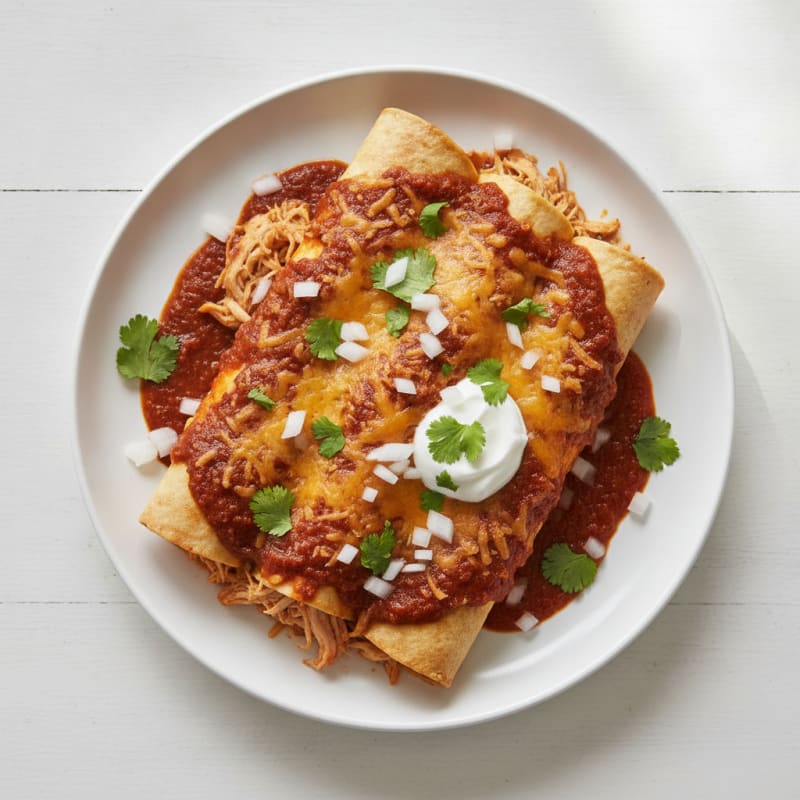 Chicken Enchiladas with Ancho Chili Sauce