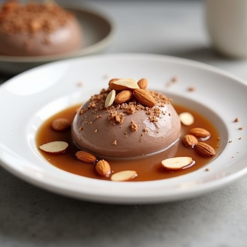Silky Chocolate Protein Yogurt with Sliced Almonds