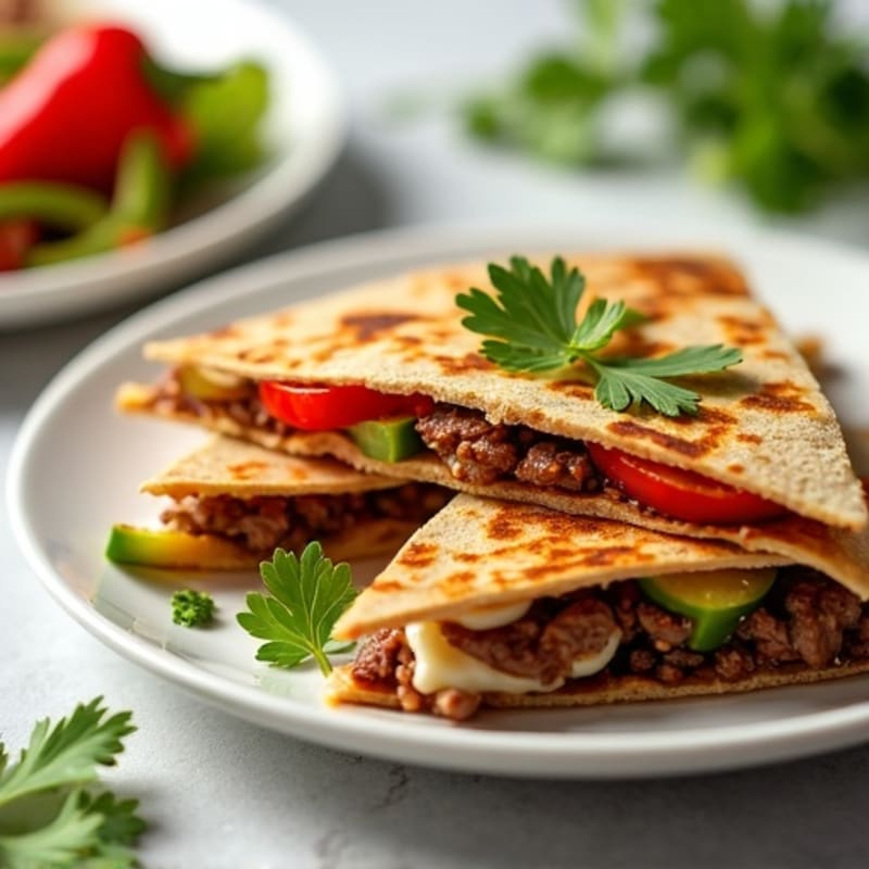 Spicy Lime Steak Quesadillas with Bell Peppers