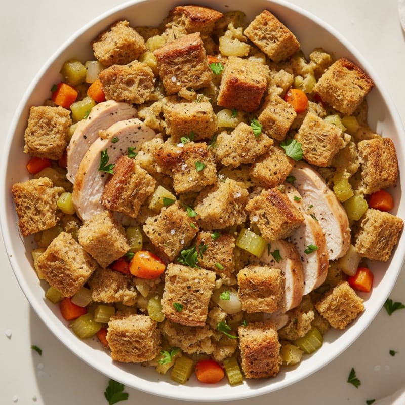 Chicken and Herb Stuffing Casserole