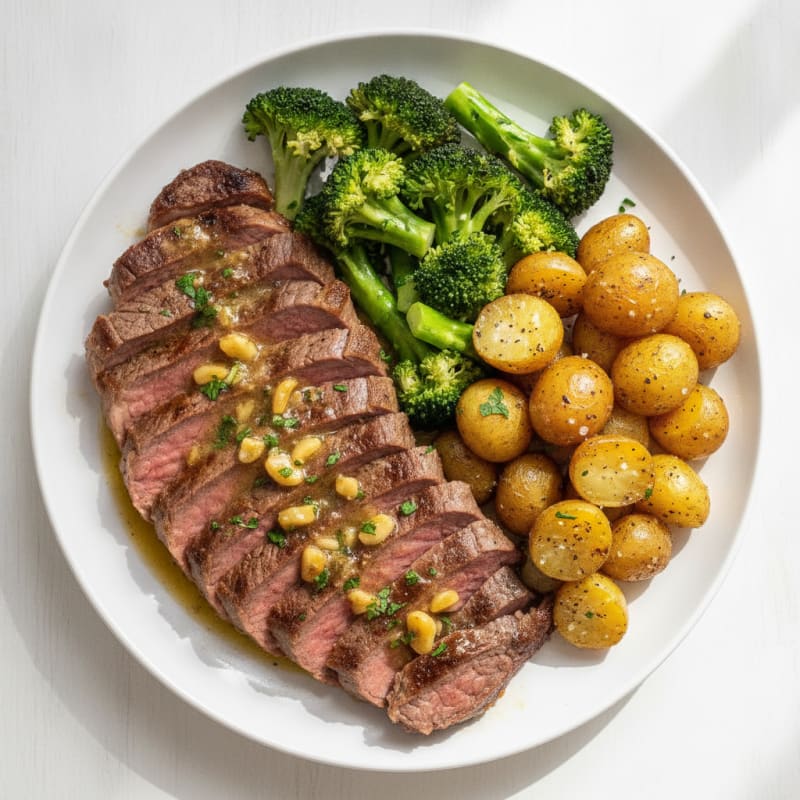 Pan-Seared Steak with Garlic Butter Sauce