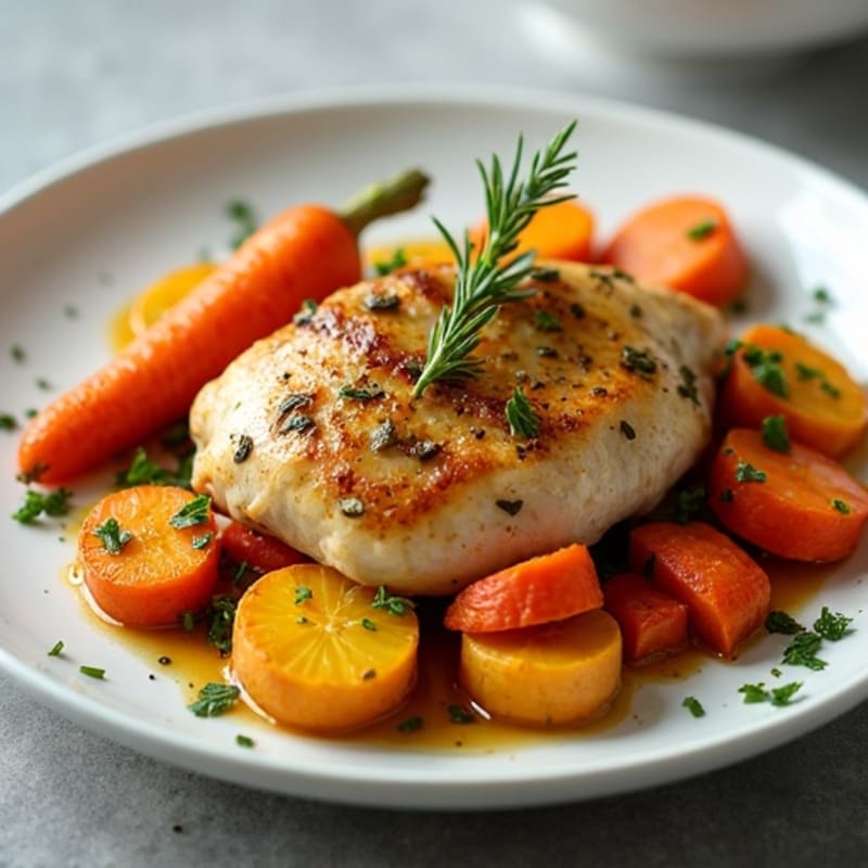 Lemon Herb Roasted Chicken with Roasted Root Vegetables
