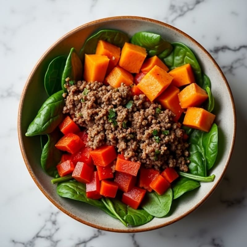 Spiced Lean Beef Bowl with Roasted Sweet Potato