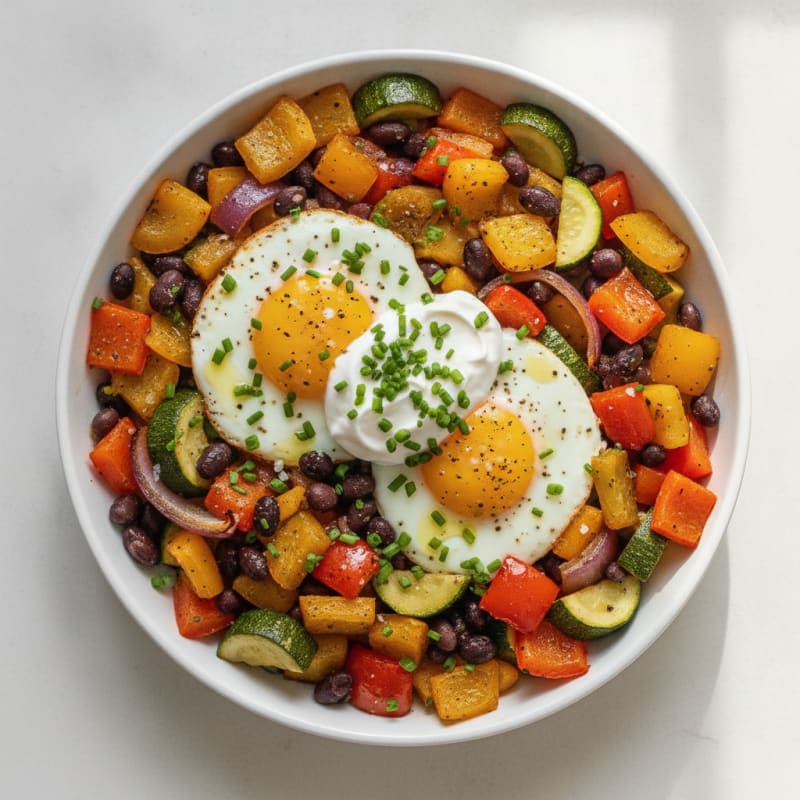 Baked Eggs with Roasted Vegetables