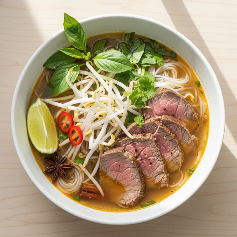 Aromatic Beef Pho with Ginger-Infused Bone Broth