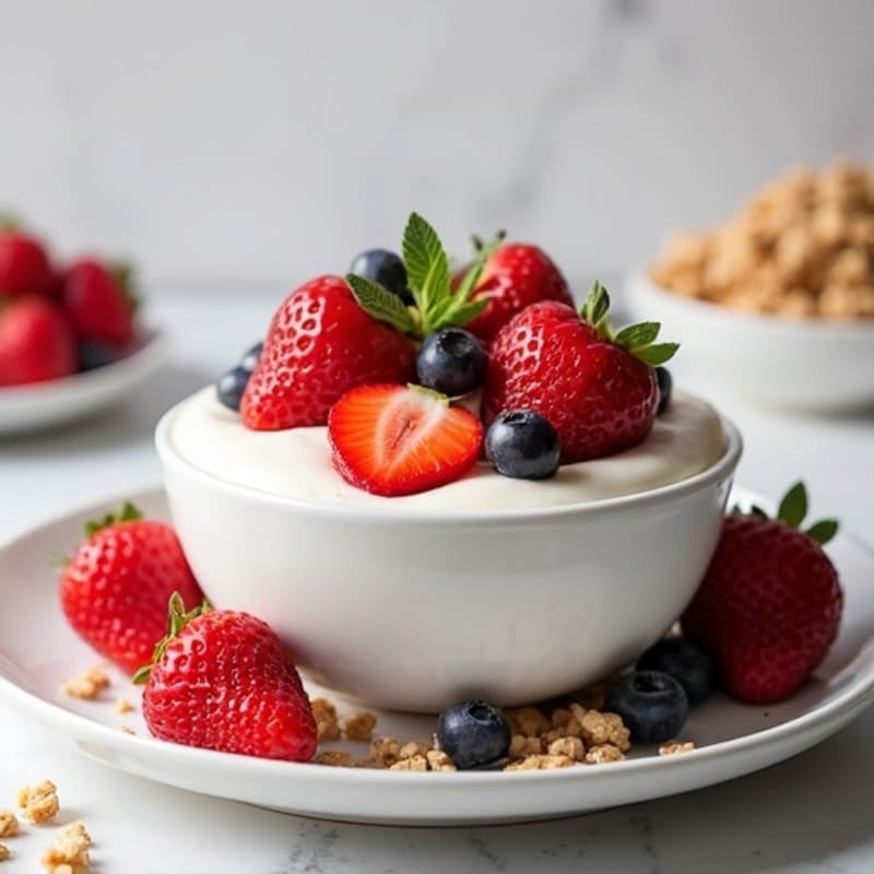 Silky Greek Yogurt Protein Mousse with Fresh Berries