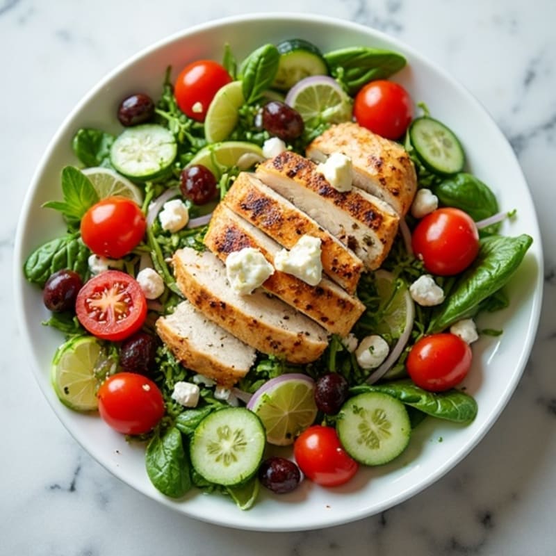 Fresh Mediterranean Chopped Salad with Herb-Marinated Feta