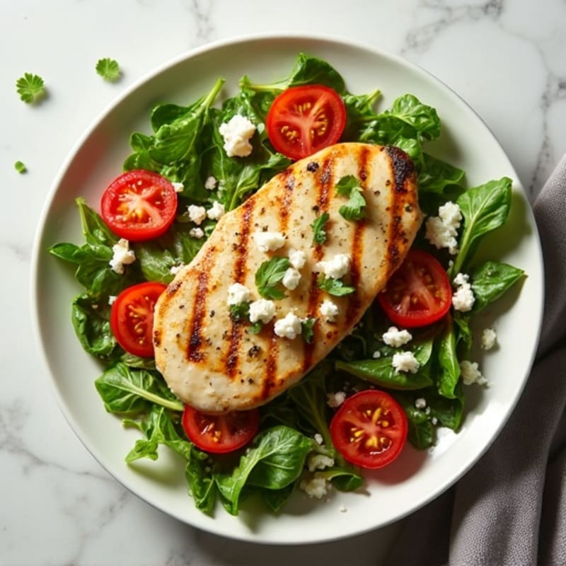 Herb-Grilled Chicken with Mixed Greens and Cherry Tomatoes