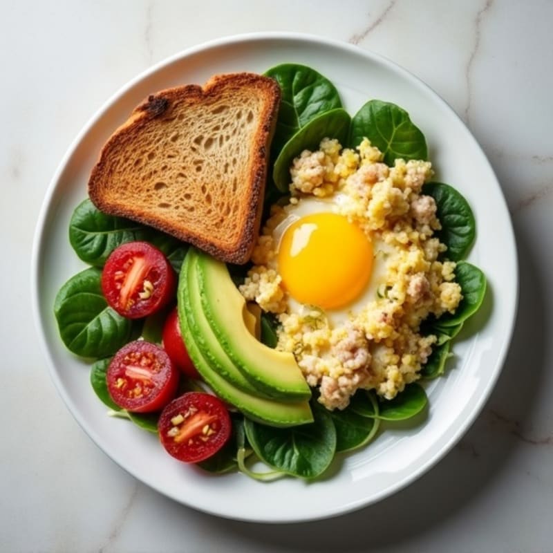 Egg White and Turkey Sausage Scramble with Spinach