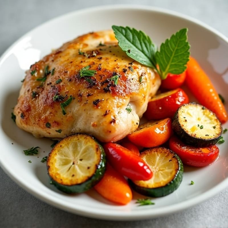 Lemon-Herb Roasted Chicken with Crispy Roasted Vegetables