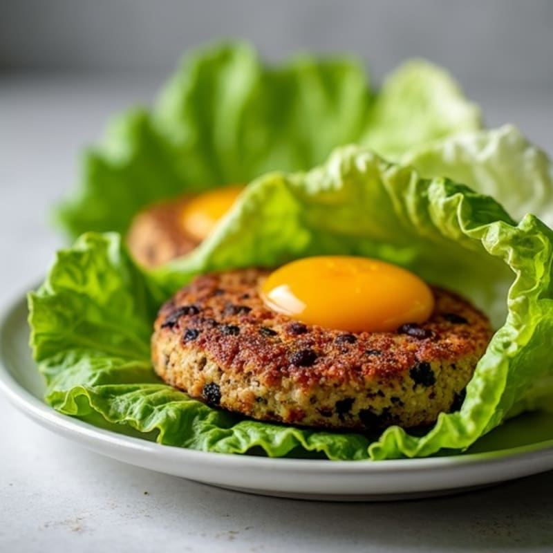 Crispy Black Bean Quinoa Burger Lettuce Wrap