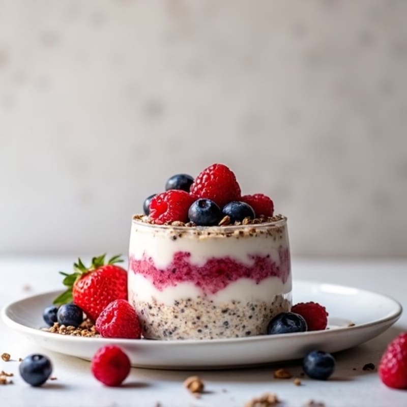 Creamy Berry Protein Overnight Oats