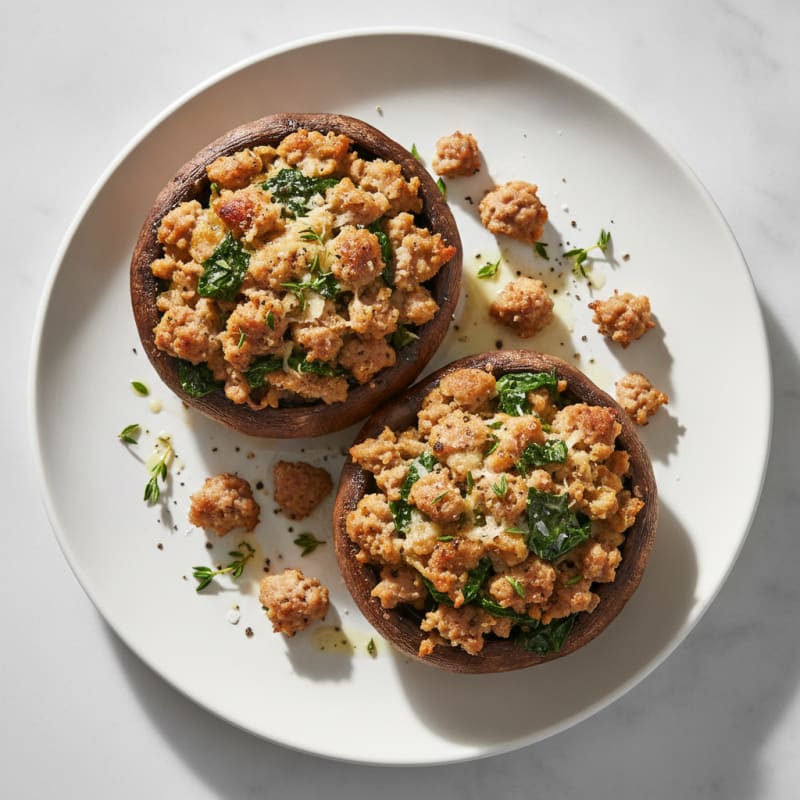 Sausage and Herb Stuffed Portobello Mushrooms