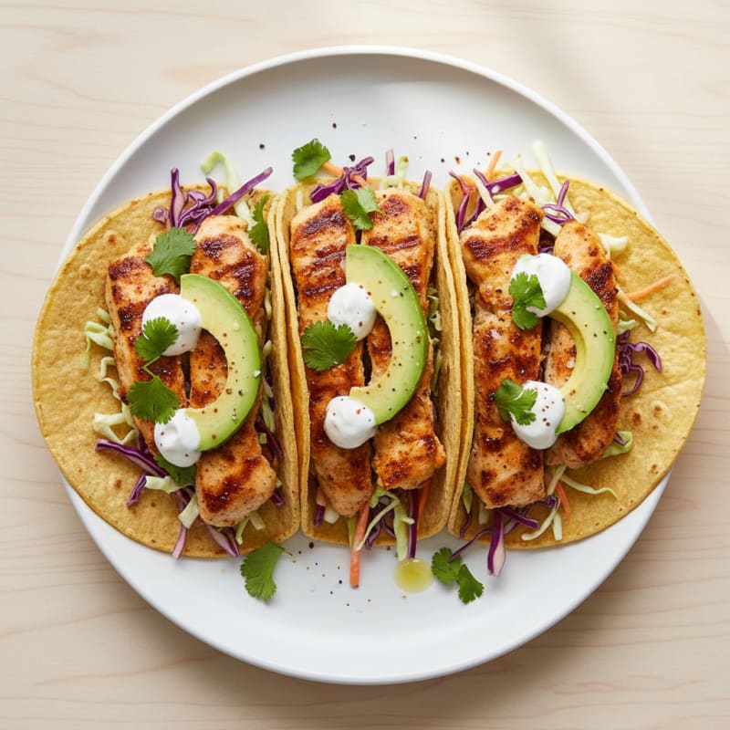 Crispy Chili-Lime Chicken & Avocado Tacos